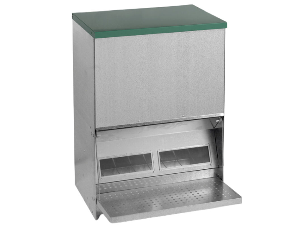 GAUN 11295 nášľapné krmítko pre sliepky, hydinu - 40 kg, pozinkované