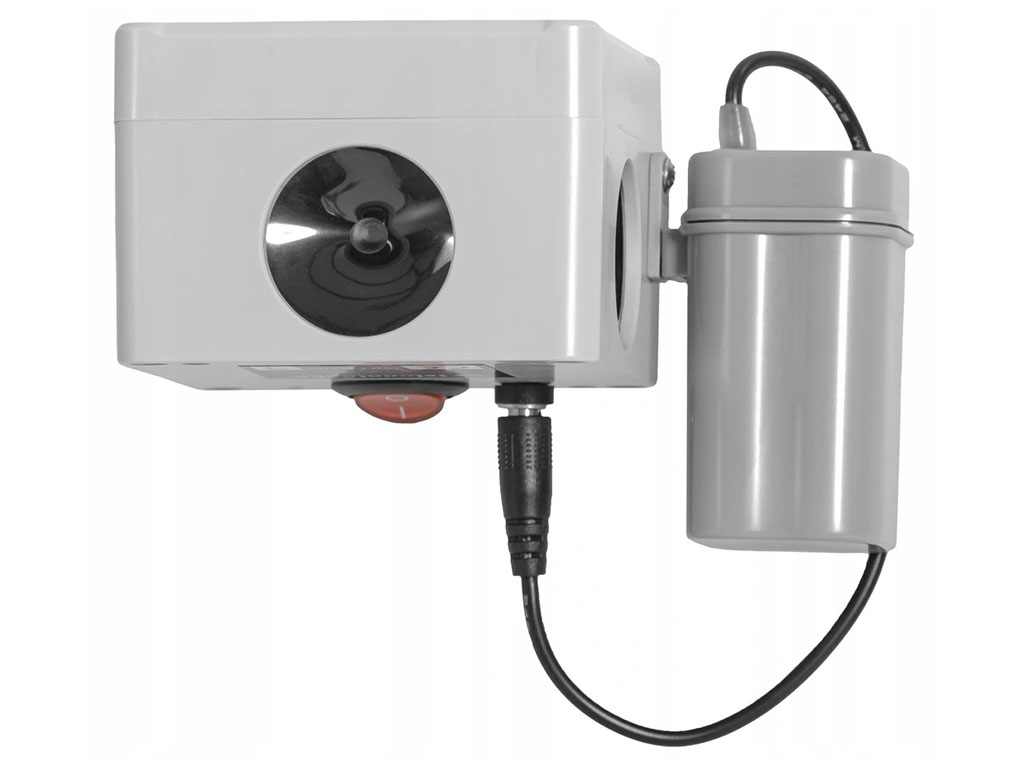 DRAGON ULTRASONIC CH360 priestorový, vodotesný, ultrazvukový plašič na kuny, myši a potkany - napájanie na batérie 4xAA