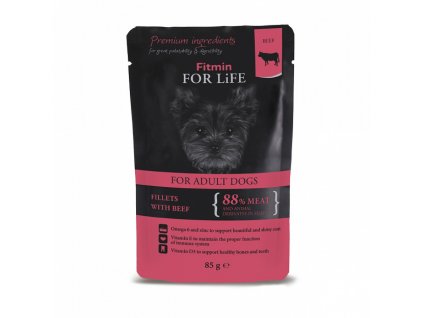 ffl dog pouch adult beef in gravy 85g h L