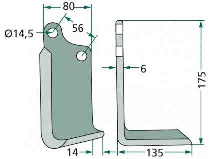 angled blade 180mas 11r 2