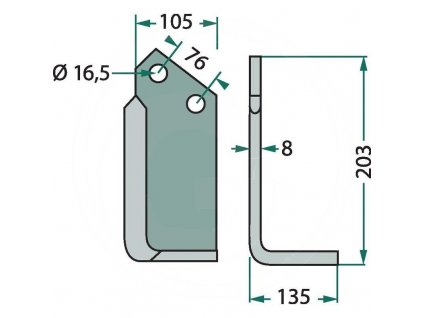 angled blade 180kuh 49r 2