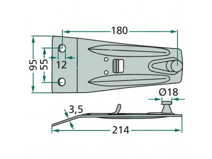 Držiak noža 214 x 95 mm