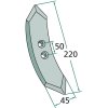 Hrot kultivátora 220 x 45 x 7 mm