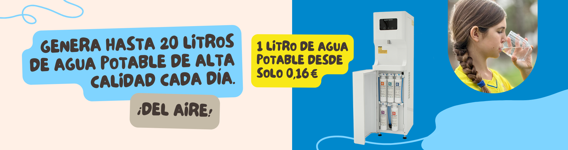 Genera 20 litros de agua potable al día