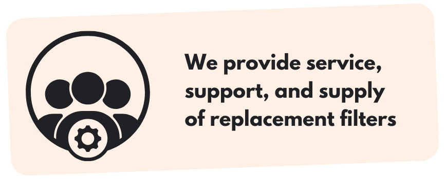 Full service, support, and filter replacement included