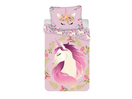 11666 povleceni licencni bavlna 140x200 70x90 unicorn flowers