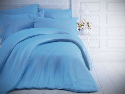 jednobarevne bavlnene povleceni 140x200 70x90cm modre 42849 1