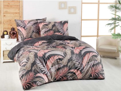 klasicke lozni bavlnene povleceni delux 140x200 70x90cm palma seda 770687 1