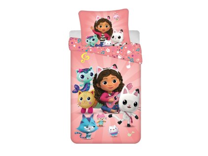 24517 bavlnene povleceni 140x200 70x90 cm gabby s dollhouse 02