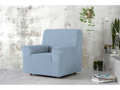 potah na  kreslo svetla modra