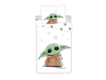 25650 bavlnene povleceni 140x200 70x90 cm star wars baby yoda