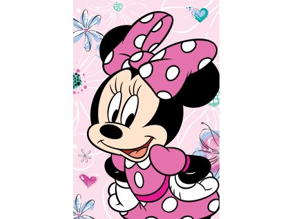 Mikroflanel takaró 100x150 cm - Minnie "Flowers 02