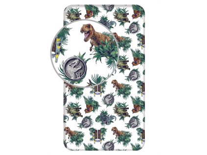 29272 bavlnene napinaci prosteradlo 90x200 25 cm jursky svet roar