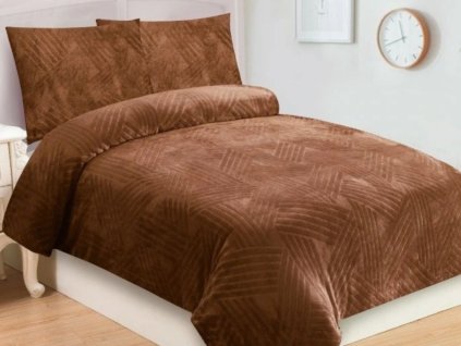 Povlečení mikroplyš 140x200 + 70x90 cm - Trojice hnědá