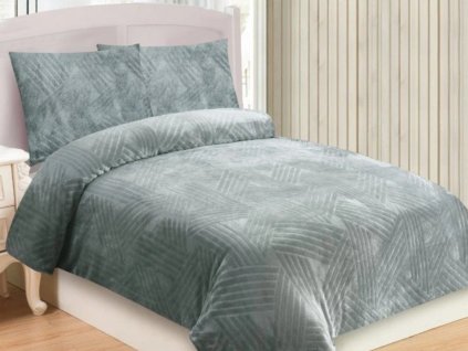 Povlečení mikroplyš 140x200 + 70x90 cm - Trojice světle šedá