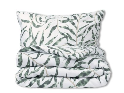 Bavlněné saténové povlečení Exclusive 140x200 + 70x90 cm Listy 2