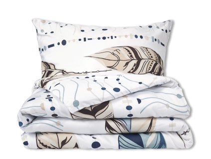 Bavlněné saténové povlečení Exclusive 140x200 + 70x90 cm Boho peříčka 4
