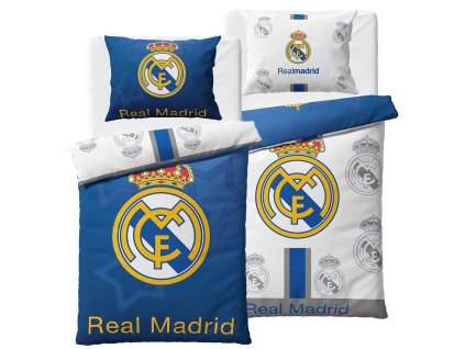 Bavlněné povlečení 140x200 + 70x90 cm - Real Madrid Blue and White
