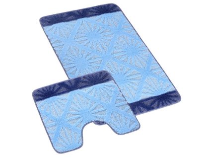 Koupelnová a WC předložka 60x100 + 60x50 cm - Paprsky modré