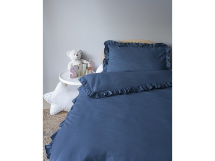 Povlečení do postýlky 100x135 + 40x60 cm s volánkem - Mayamoo denim 3