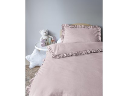 Povlečení do postýlky 100x135 + 40x60 cm s volánkem - Mayamoo růžové 3