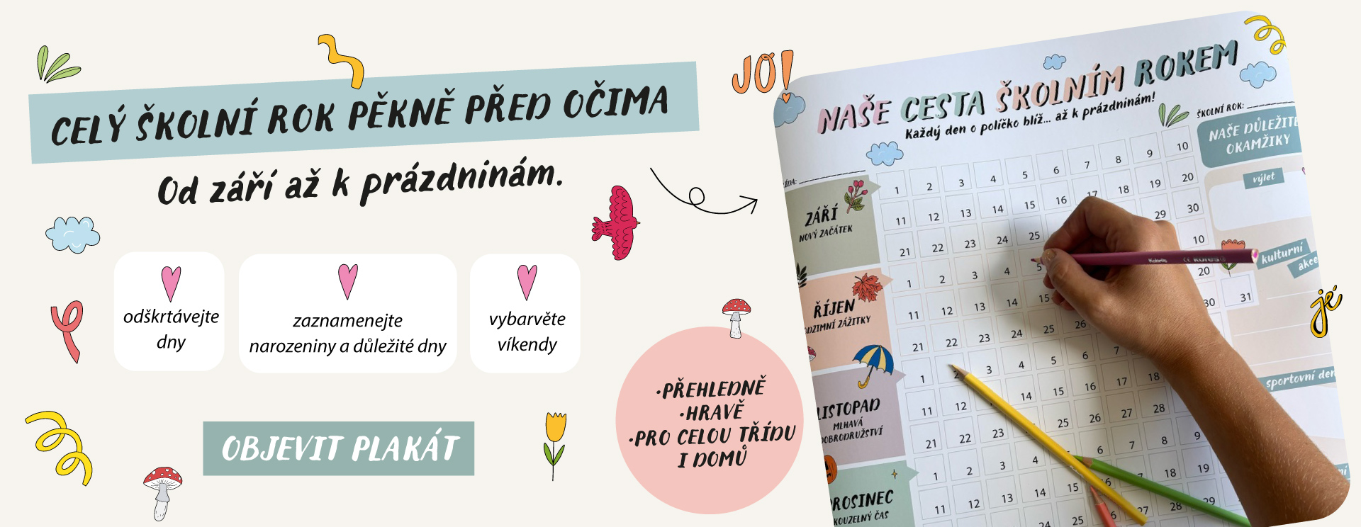 skolni rok na jednom plakatu