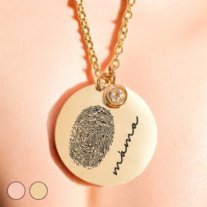 Luxusní Náhrdelník - Medailonek na řetízku se zirkonem - Máma