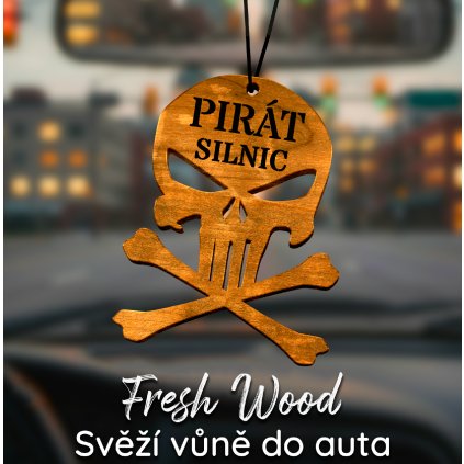 Dřevěná vůně do auta – Fresh Wood Pirát silnic