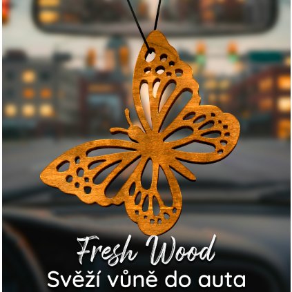 Dřevěná vůně do auta –  Motýl