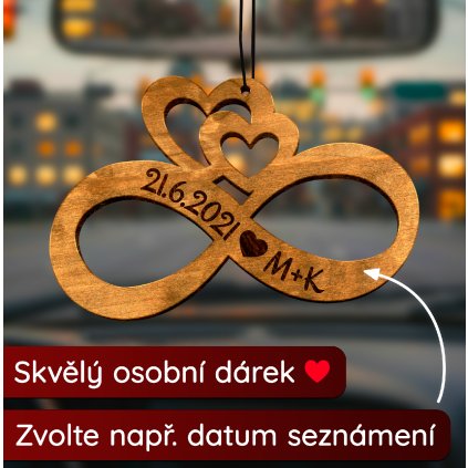 Dřevěná vůně do auta – Fresh Wood s vlastním vzkazem