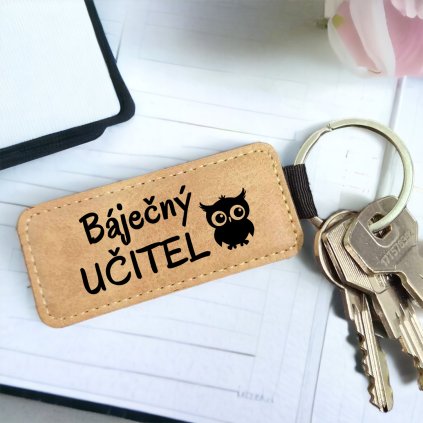 Kožená klíčenka - Báječný učitel