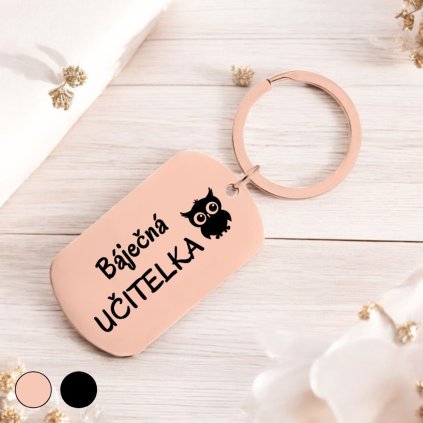 Kovová klíčenka - Báječná učitelka