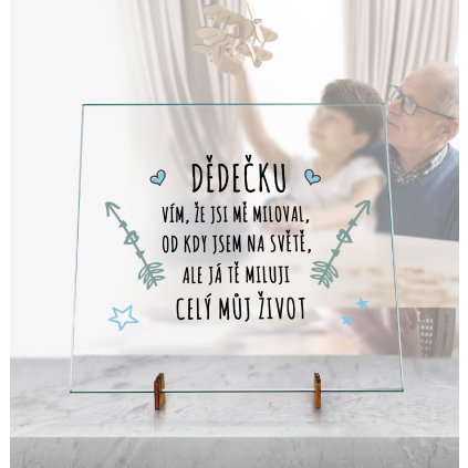 Dekorační Skleněná deska - Dědečku, celý život