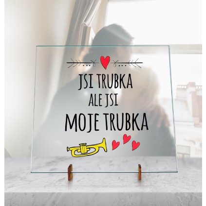 Dekorační Skleněná deska - Jsi trubka