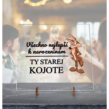 Dekorační Skleněná deska - Kojot