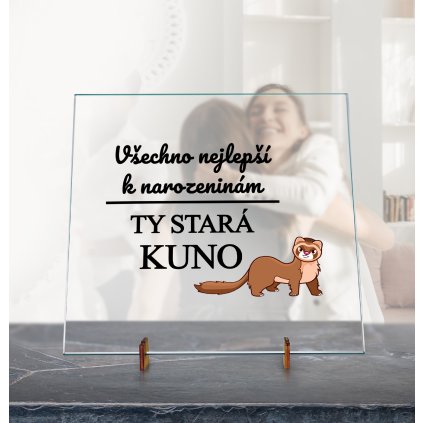 Dekorační Skleněná deska - Kuna
