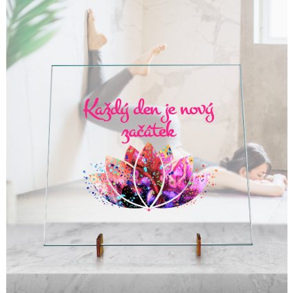 Dekorační Skleněná deska - Lotosový květ