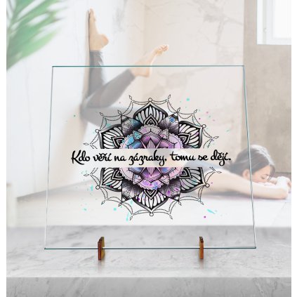 Dekorační Skleněná deska - Mandala
