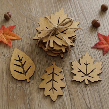 Dřevěné podtácky listy 3 ks