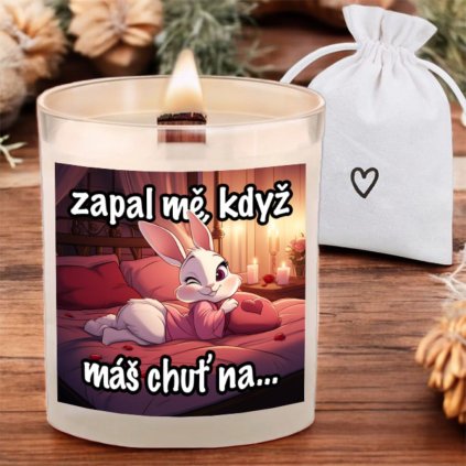 Svíčka Zapal mě, když máš chuť na - Paní králíková
