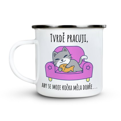 Plecháček Tvrdě pracuji. Barevná kočka