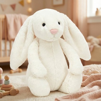 Roztomilý bílý plyšový zajda