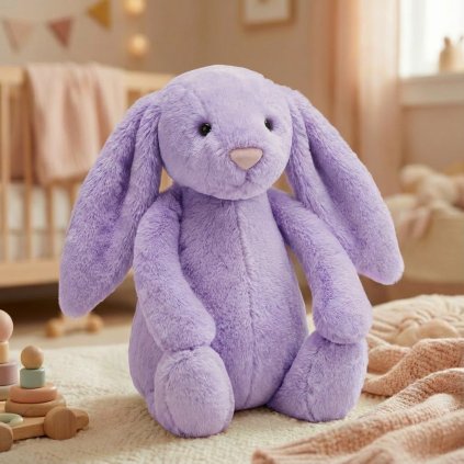 Roztomilý fialový plyšový zajda