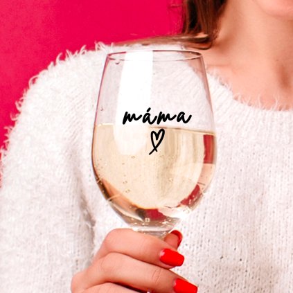 Sklenice na víno Máma žena detail