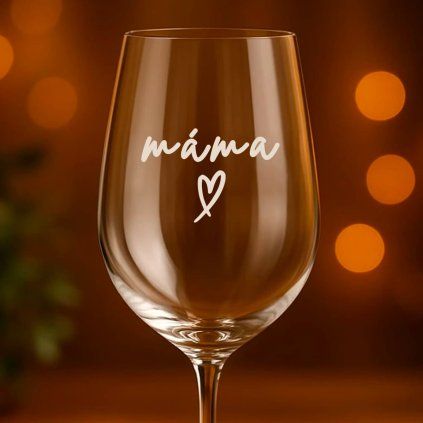 Čirá sklenice na víno 450ml - Máma srdce