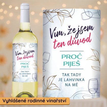 Dárkové víno Vím, že jsem důvod, proč piješ