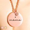 Luxusní Náhrdelník - Medailonek na řetízku se zirkonem - Máma nápis