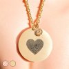 Luxusný Náhrdelník - Medailónik na retiazke so zirkónom - Srdiečko