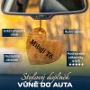 Dřevěná vůně do auta – Miluji tě  ve zpětném zrcátku