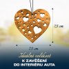 Dřevěná vůně do auta –  Srdíčka